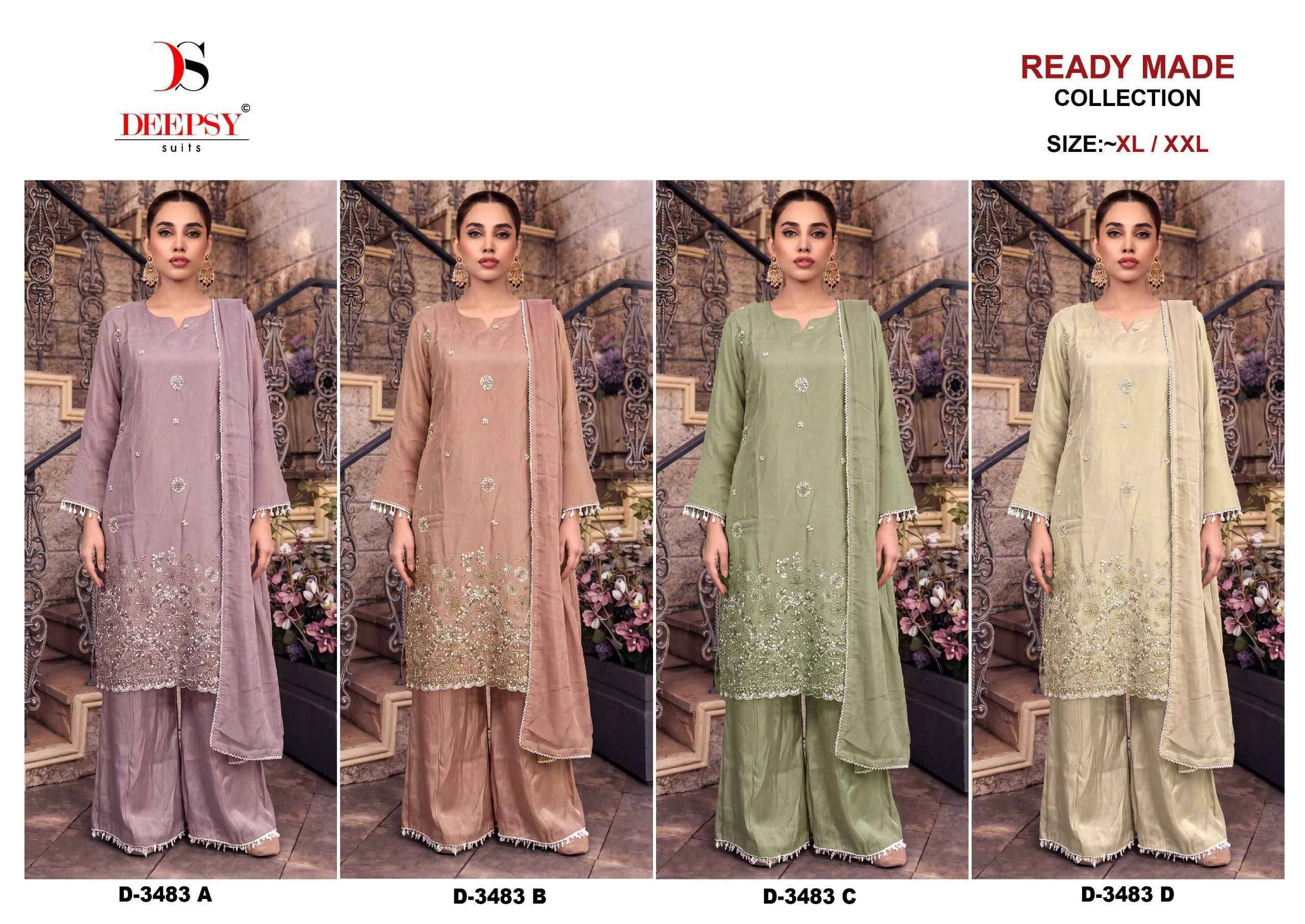 D-3483 By Deepsy Suits Pakistani Stylish Beautiful Colourful Printed & Embroidered Party Wear & Occasional Wear Pure cotton Dresses At Wholesale Price